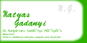 matyas gadanyi business card
